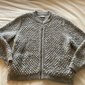 Lucky Brand Grey Bomber w/ Zip Front Sweater Size 3X